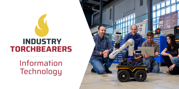 Industry Torchbearers in IT Header with image of faculty and students